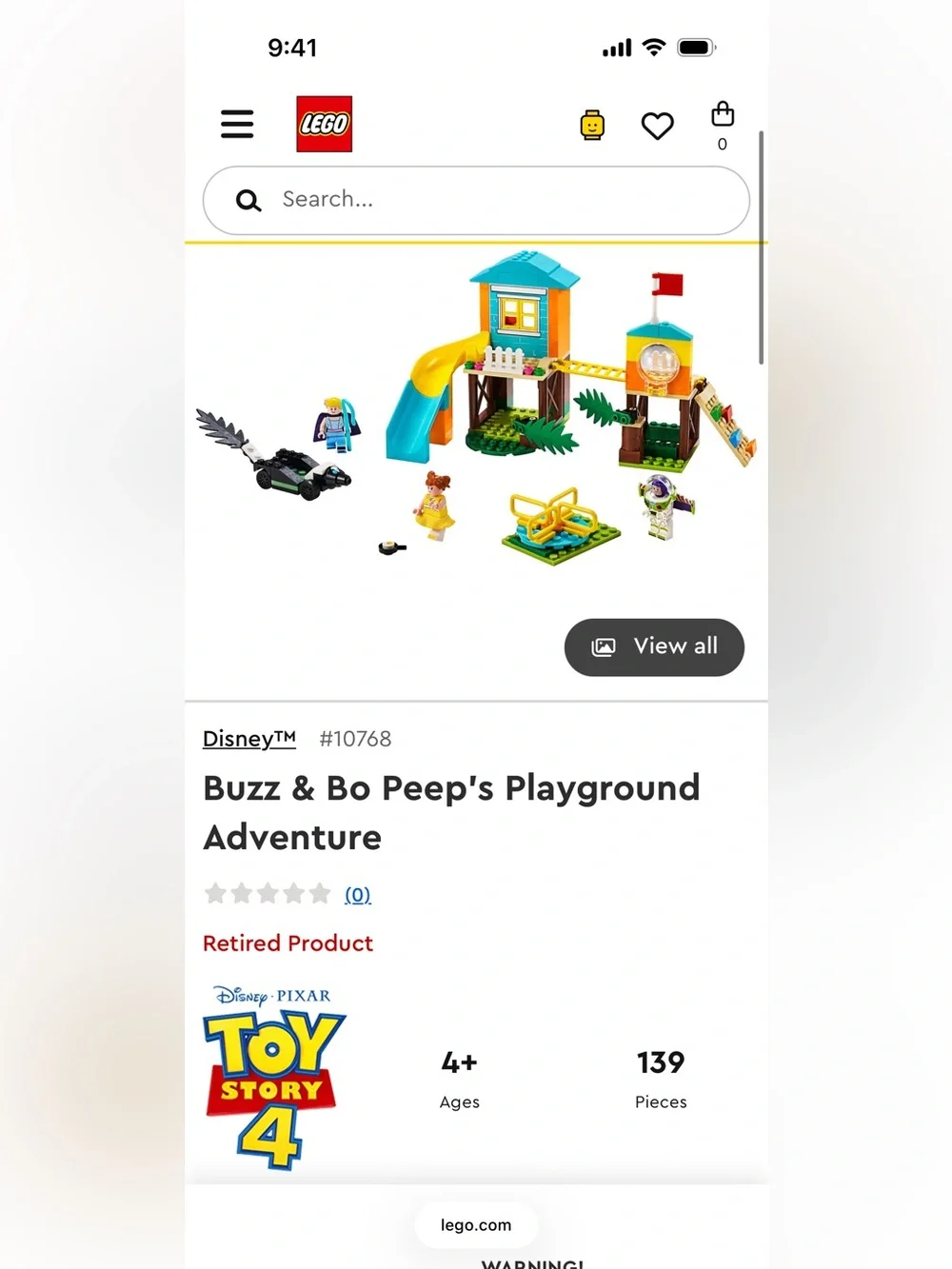 Complete LEGO Toy Story 4 Set 10768 - Buzz & Bo Peep's Playground & Box & Manual